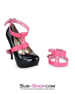 0224A      Pink Locking High Heel Shoe Cuffs