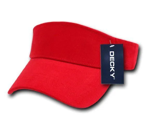 1 Dozen Decky Golf Tennis Summer Sun Visor Visors 100% Cotton Kids Boys Girls