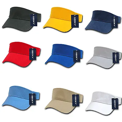 1 Dozen Decky Golf Tennis Summer Sun Visor Visors 100% Cotton Kids Boys Girls