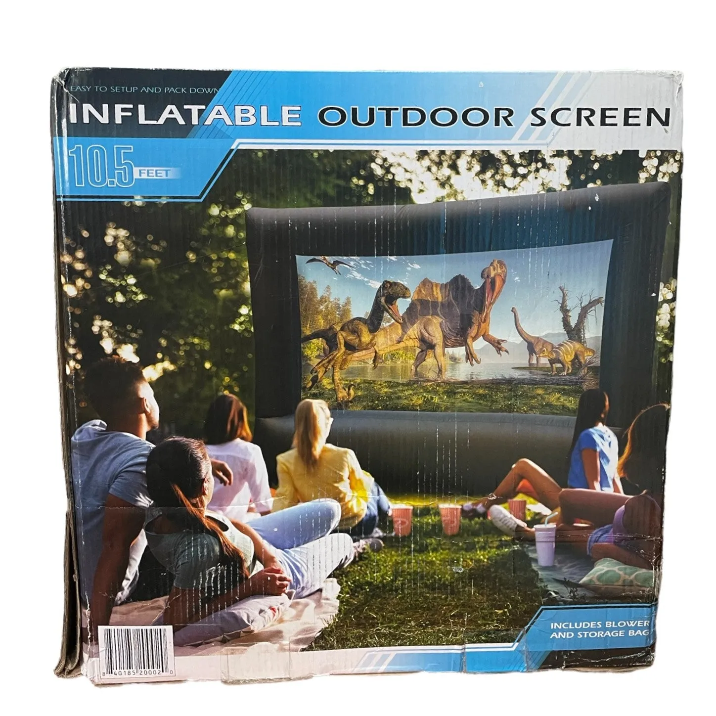 10.5 Foot Easy Set Up and Pack Down Inflatable Outdoor Movie TV Screen