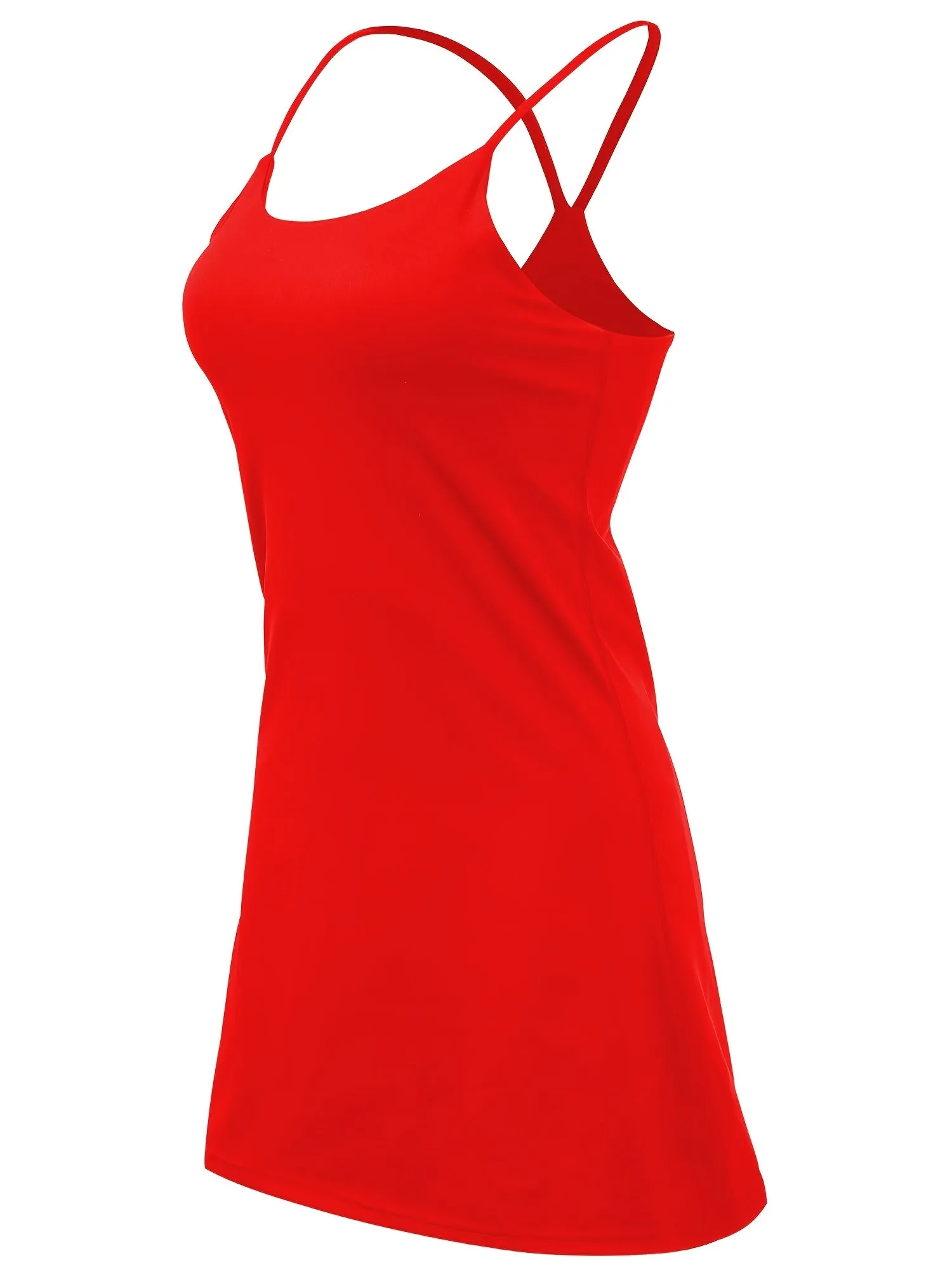 2 in 1 Solid Color Tennis Dress Women Athletic Golf Dress