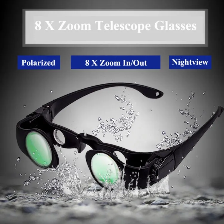 8x Fishing Binoculars Zoomable Telescope Glasses ,Style: Telescope Yellow Red Clip