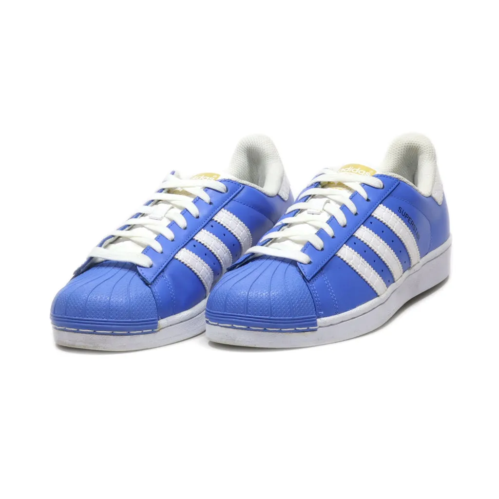 Adidas Superstar Low-Top Sneakers Leather Blue Colour For Men