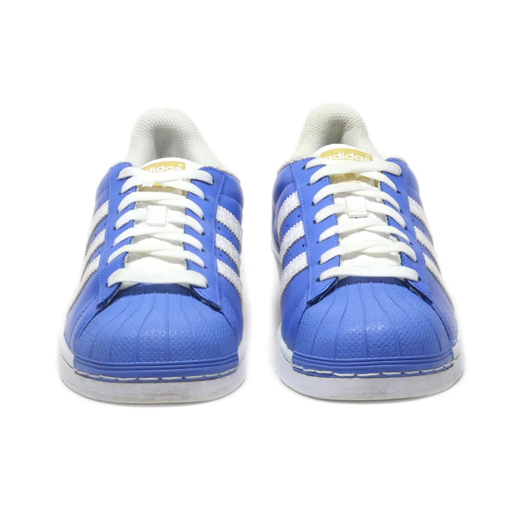 Adidas Superstar Low-Top Sneakers Leather Blue Colour For Men