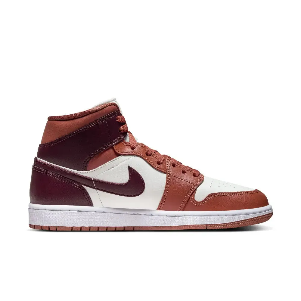 Air Jordan 1 Mid Dusty Peach Night Maroon