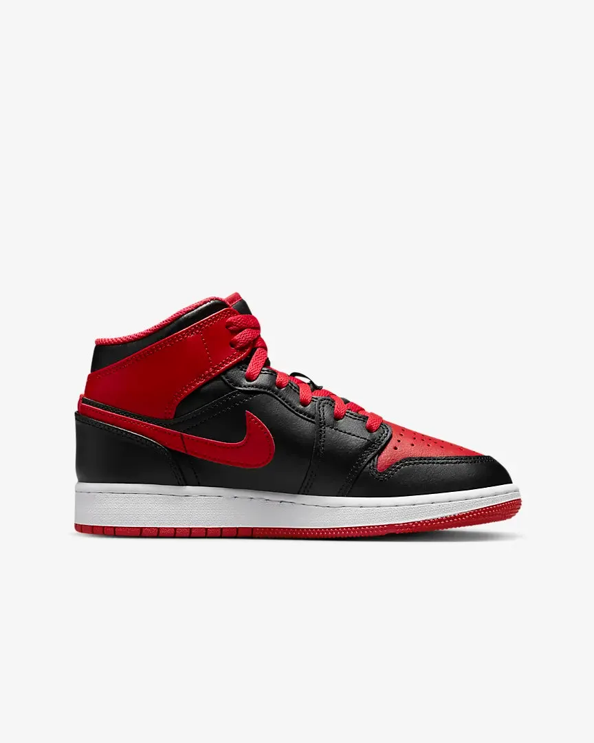 Air Jordan 1 Mid GS Black Fire Red White Grade School DQ8423-060