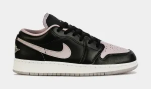 Air Jordan 1 Retro Black Ice Lilac Grade School Lifestyle Shoes (Black/Purple)