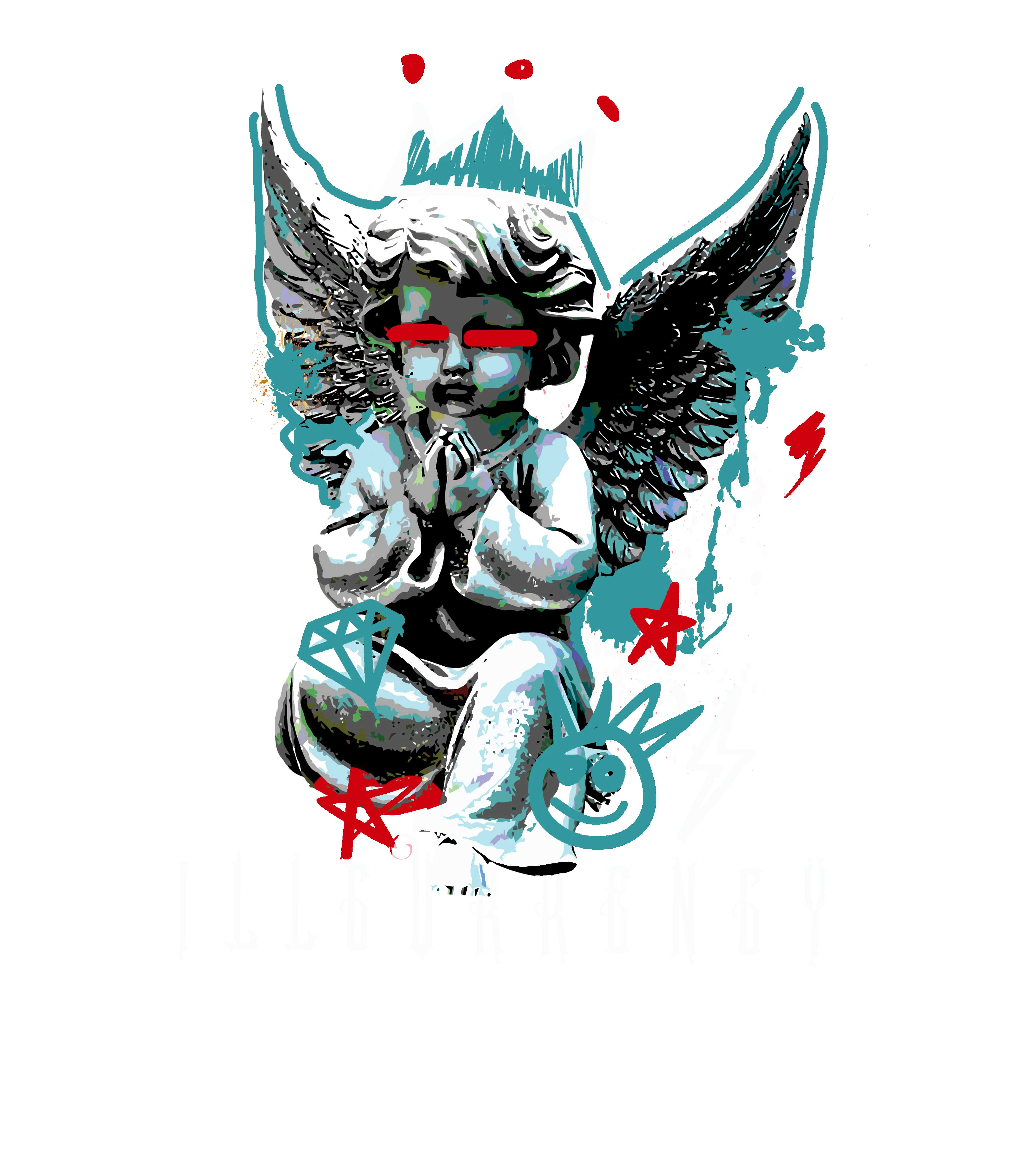 Air Jordan 3 GS Moto Black T-Shirt (Graffiti Angel)| illcurrency