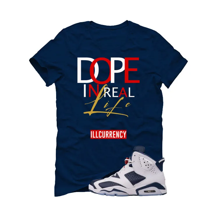 Air Jordan 6 Olympic Navy Blue T-Shirt (DOPE)| illcurrency