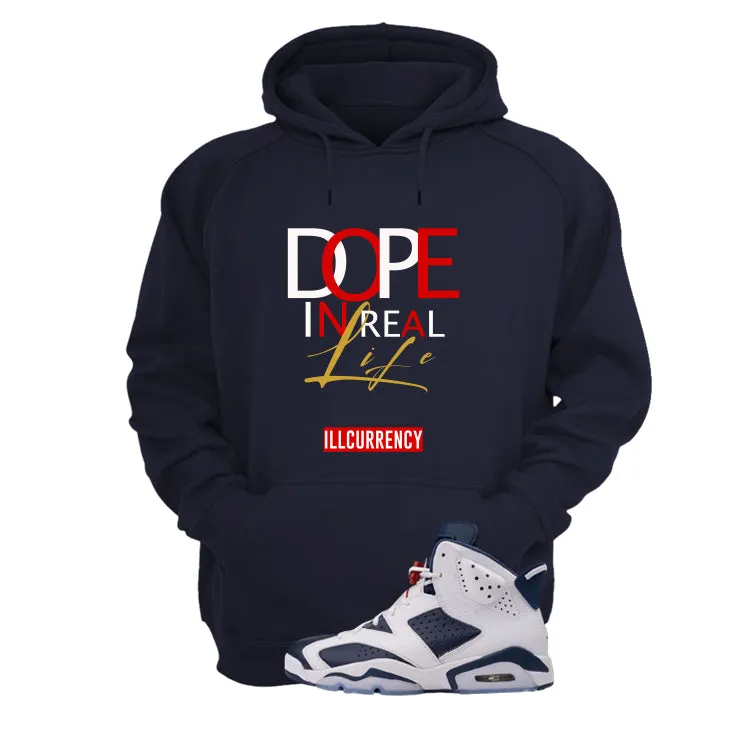 Air Jordan 6 Olympic Navy Blue T-Shirt (DOPE)| illcurrency