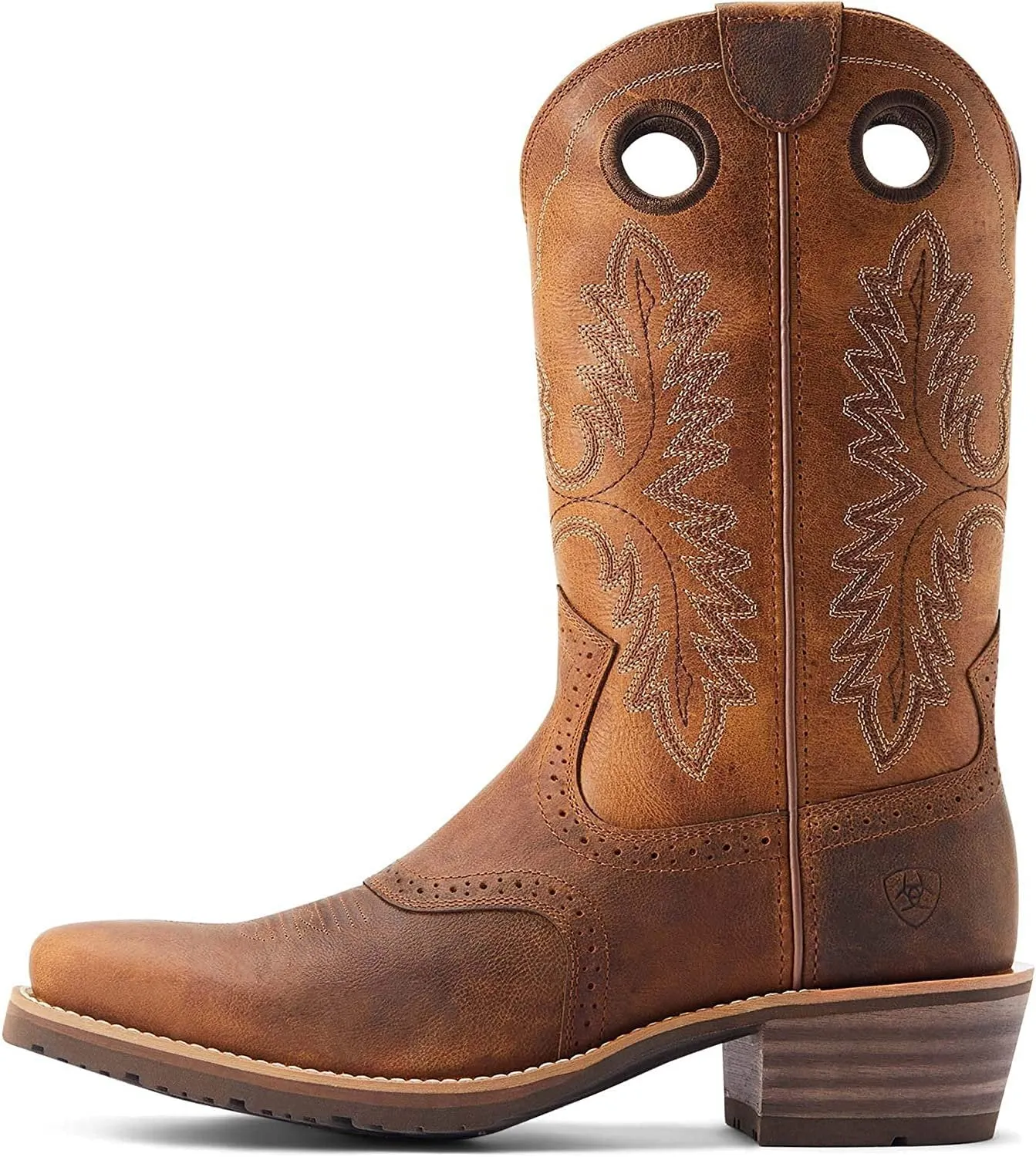 Ariat Men's Hybrid Roughstock Square Toe Western Boot, Sorrel Crunch