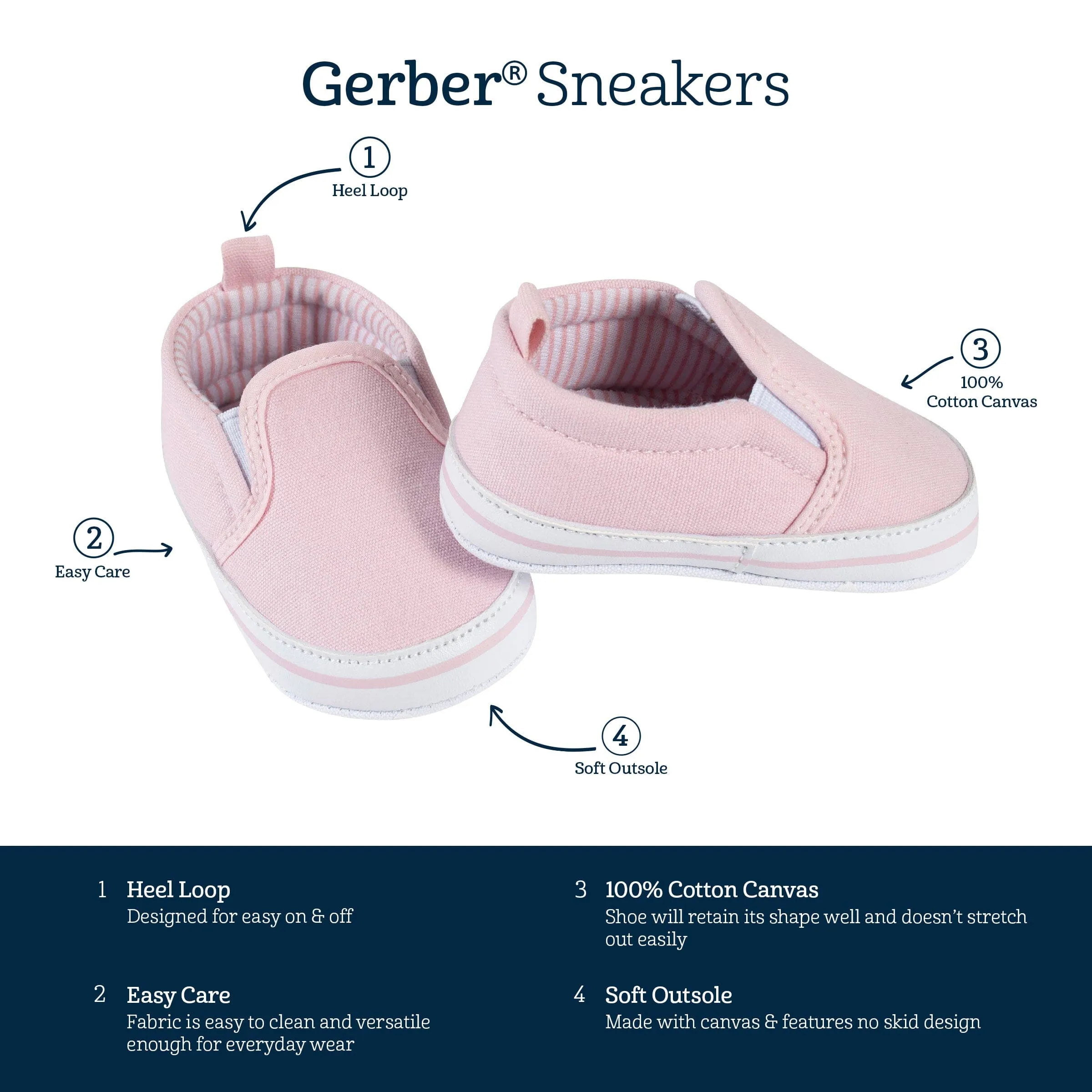 Baby Girls Pink Slip-On Sneaker