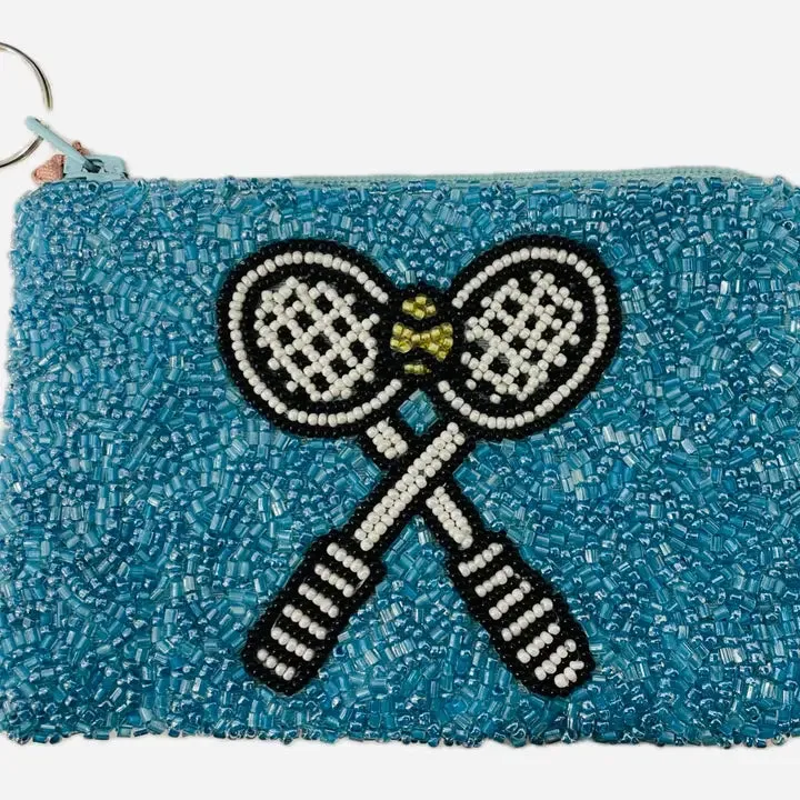 Beaded Sports Coin Pouch