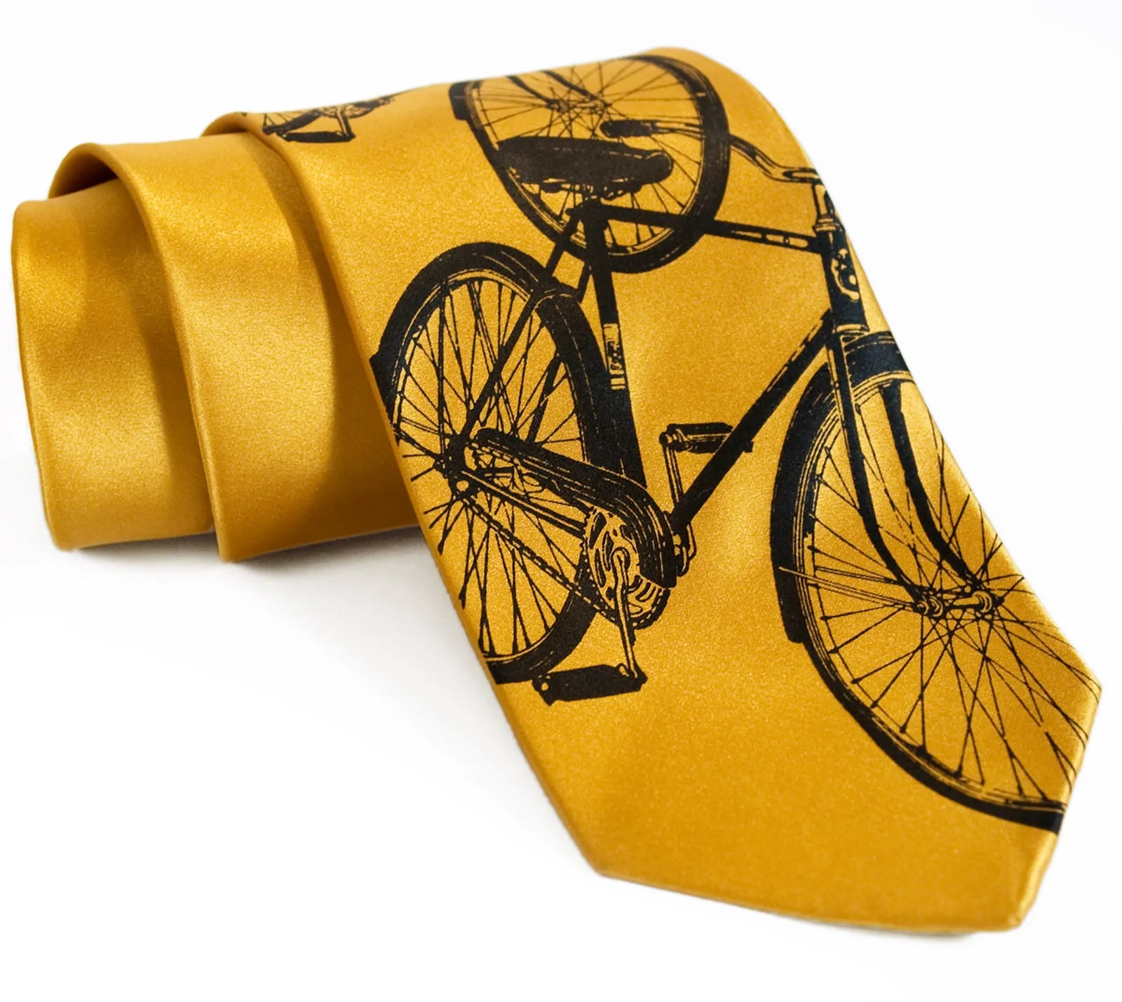 Bicycle Silk Necktie. Triple Cruiser Bike tie