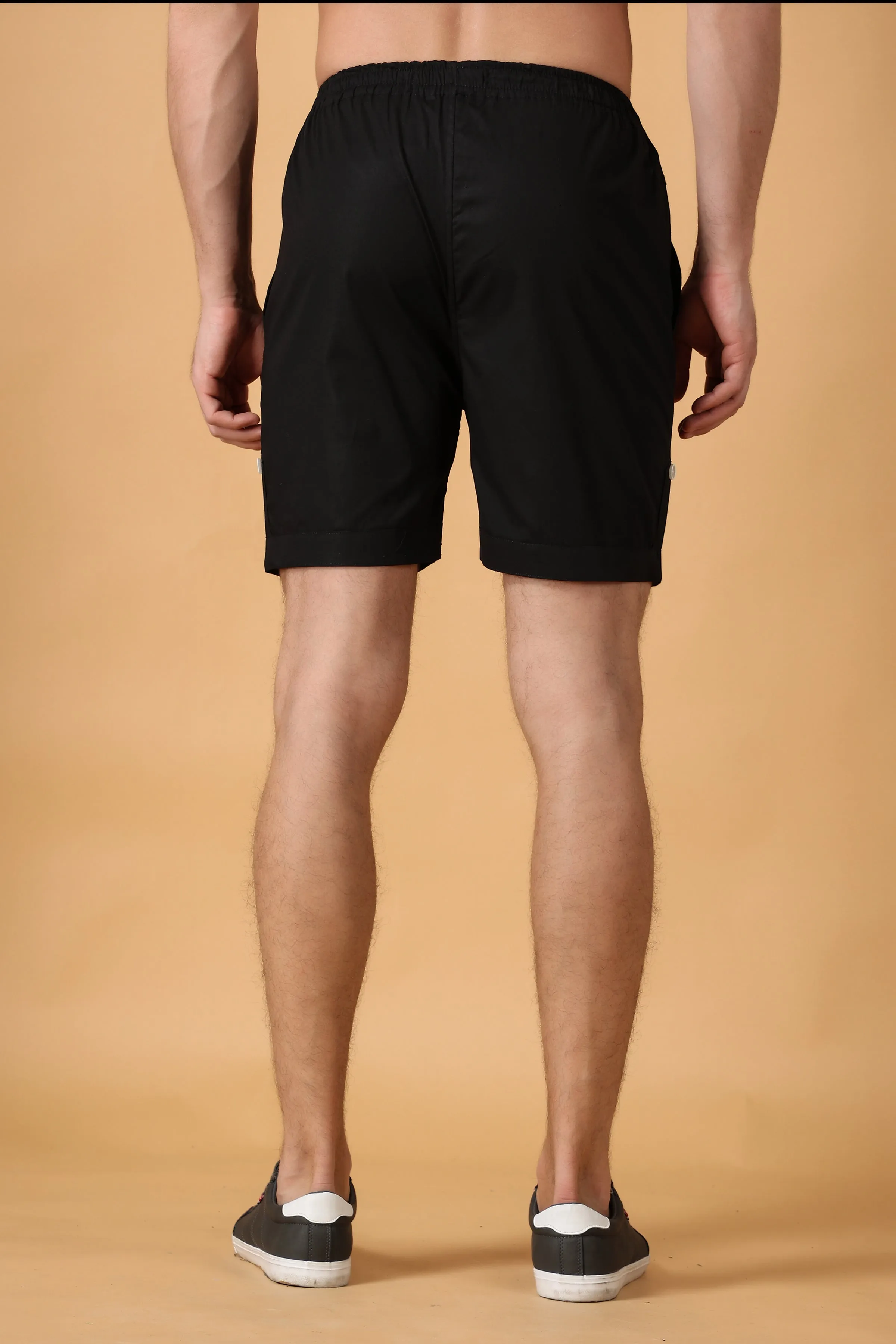 Black Cotton Shorts