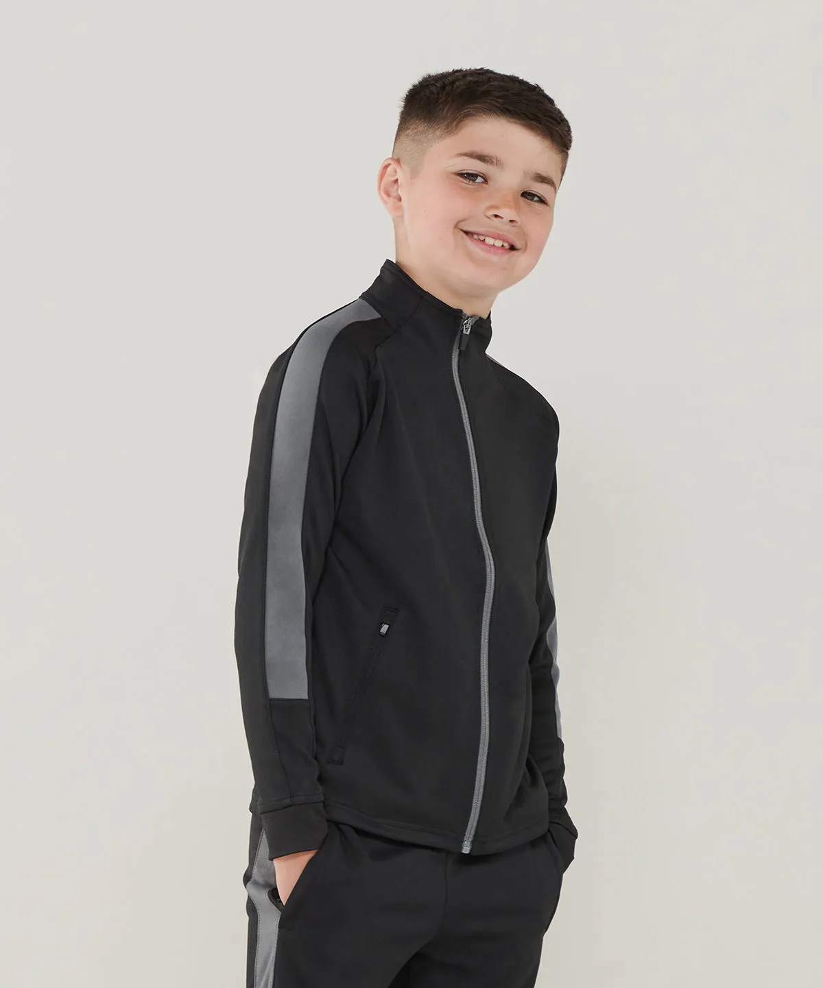 Black - Kids knitted tracksuit top (C)