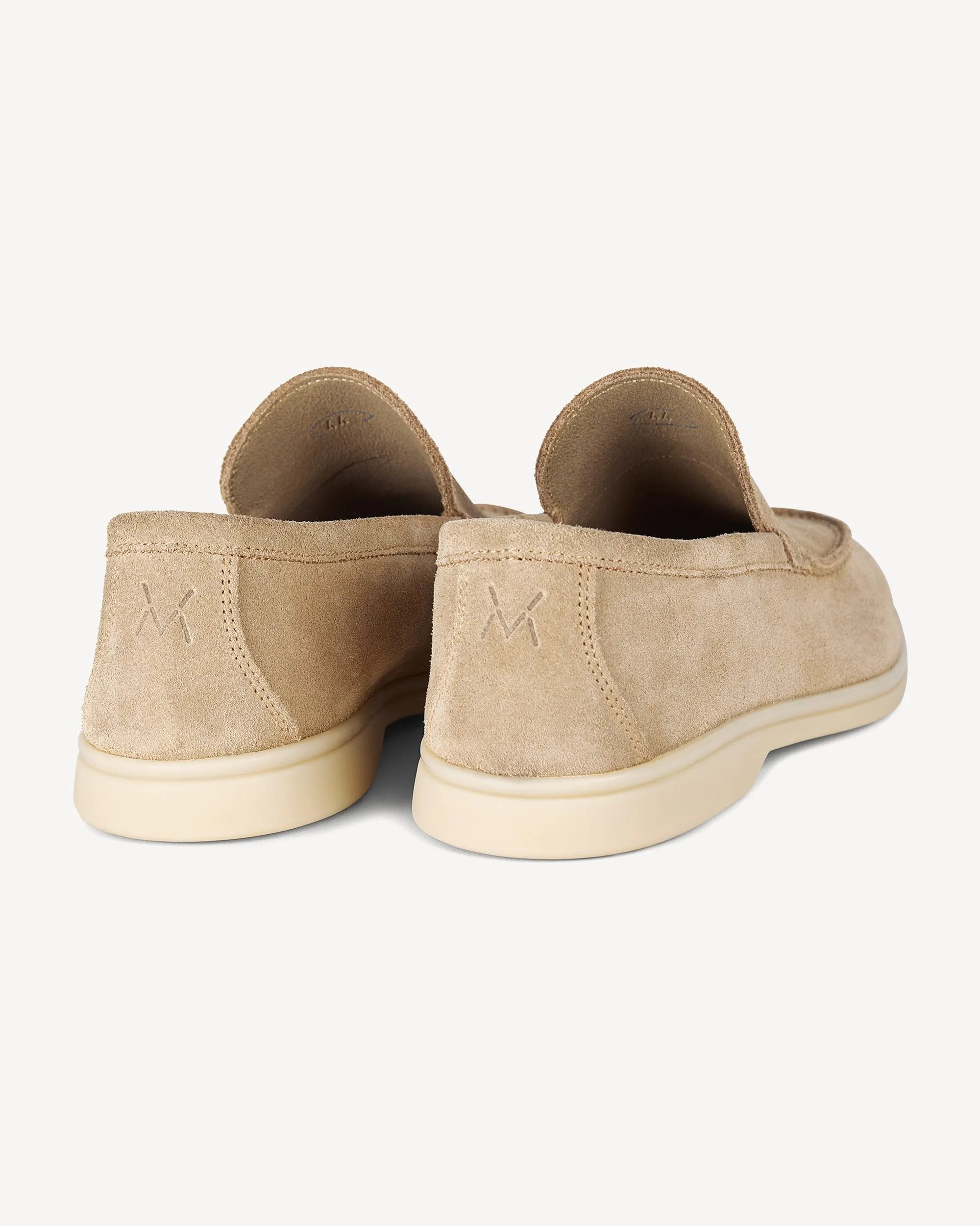 Brabion Unlined Capri Suede Loafer – Beige