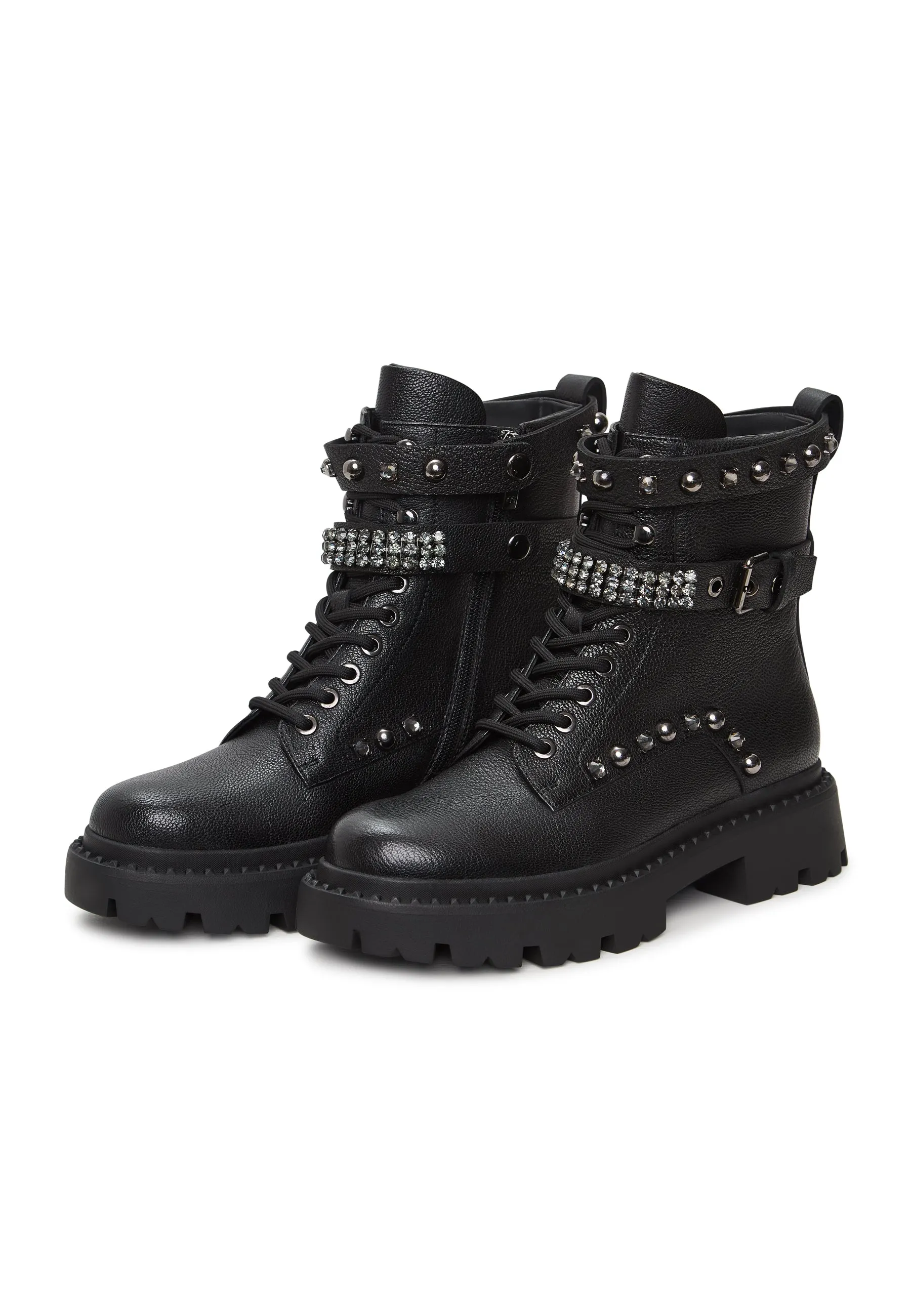 Combat Boots with Studded Detailing Becks - Black