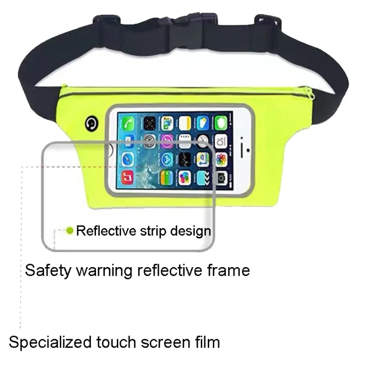 Contact Screen Sports Cell Phone Waist Pack Outdoor Leisure Gear Bag(Rose Red)