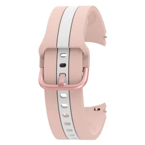 Cool line design silicone watch strap for Samsung Galaxy Watch 4 - Pink / White