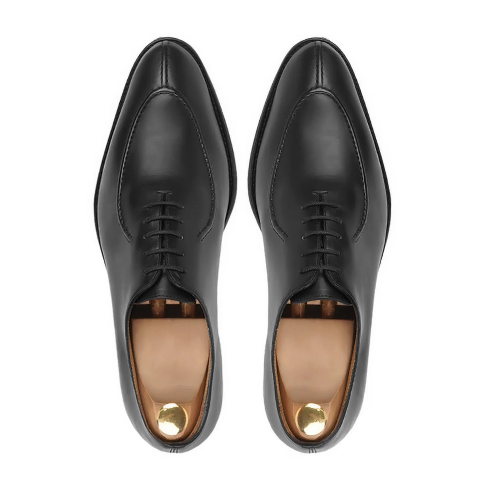 Corded - Men's Black Calf Leather Wholecut Shoe