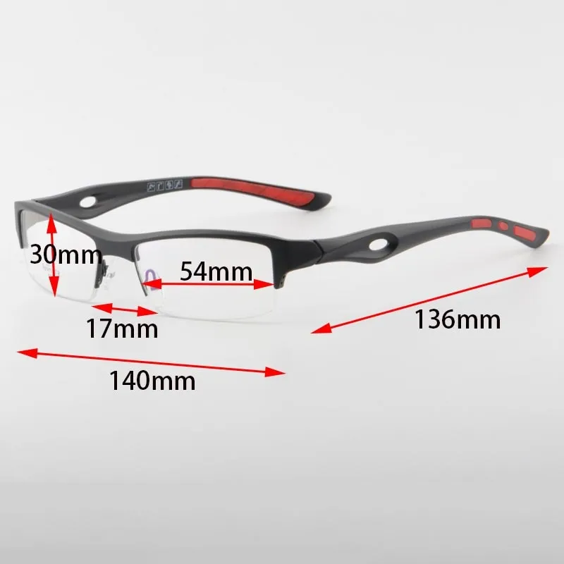 Cubojue Unisex Reading Glasses Sports Tr 90 Titanium Semi Rim