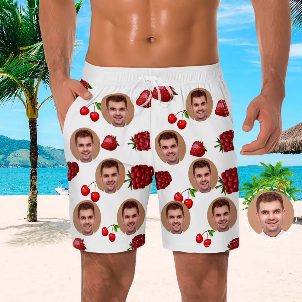 Custom Men's Beach Shorts Men's Photo Shorts Fruit Design