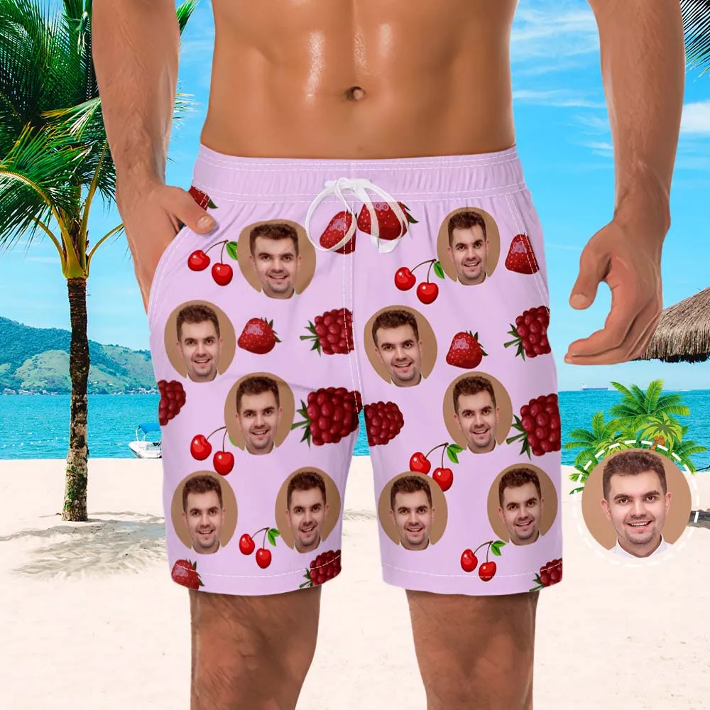 Custom Men's Beach Shorts Men's Photo Shorts Fruit Design