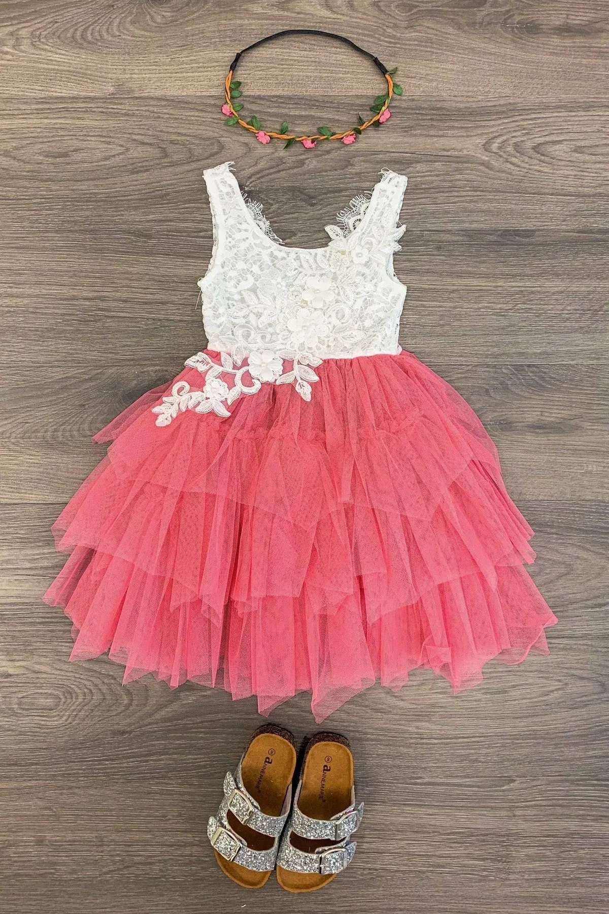 Deluxe Rose Tank Tulle Dress