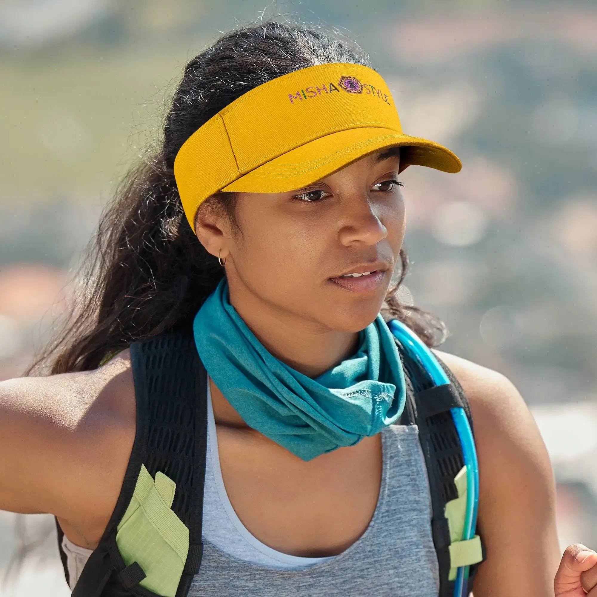 Embroidered Sun Visor Caps - Yellow