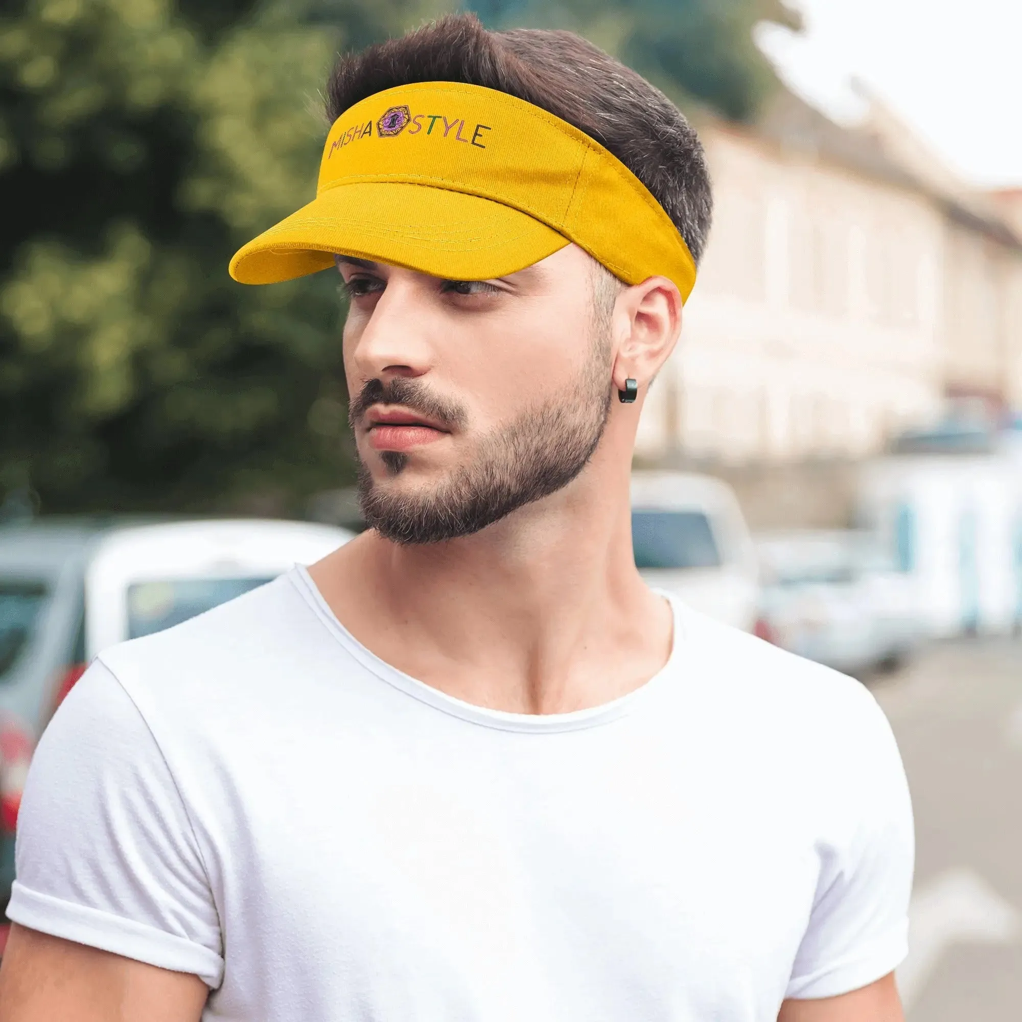 Embroidered Sun Visor Caps - Yellow