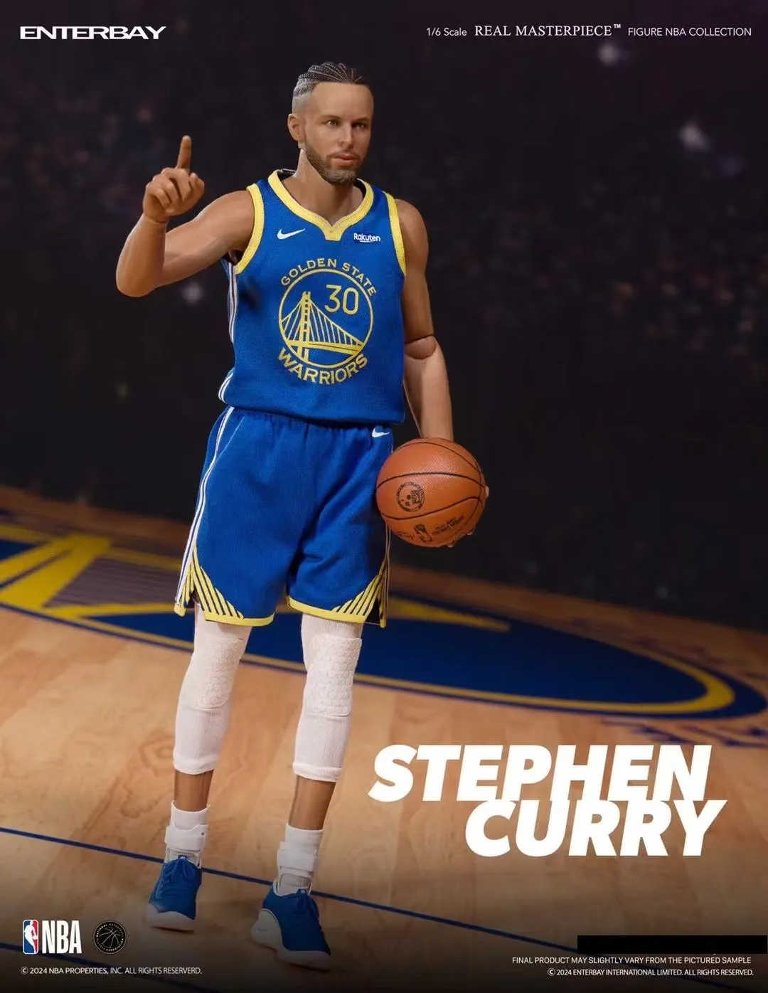 Enterbay Studio - Licensed Real Masterpiece NBA Stephen Curry Wax Statue-Level Figurine | 版权 Real Masterpiece NBA 史蒂芬·库里 蜡像级人偶