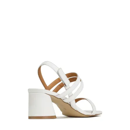 EOS Petella White Leather Summer Slingback Sandals