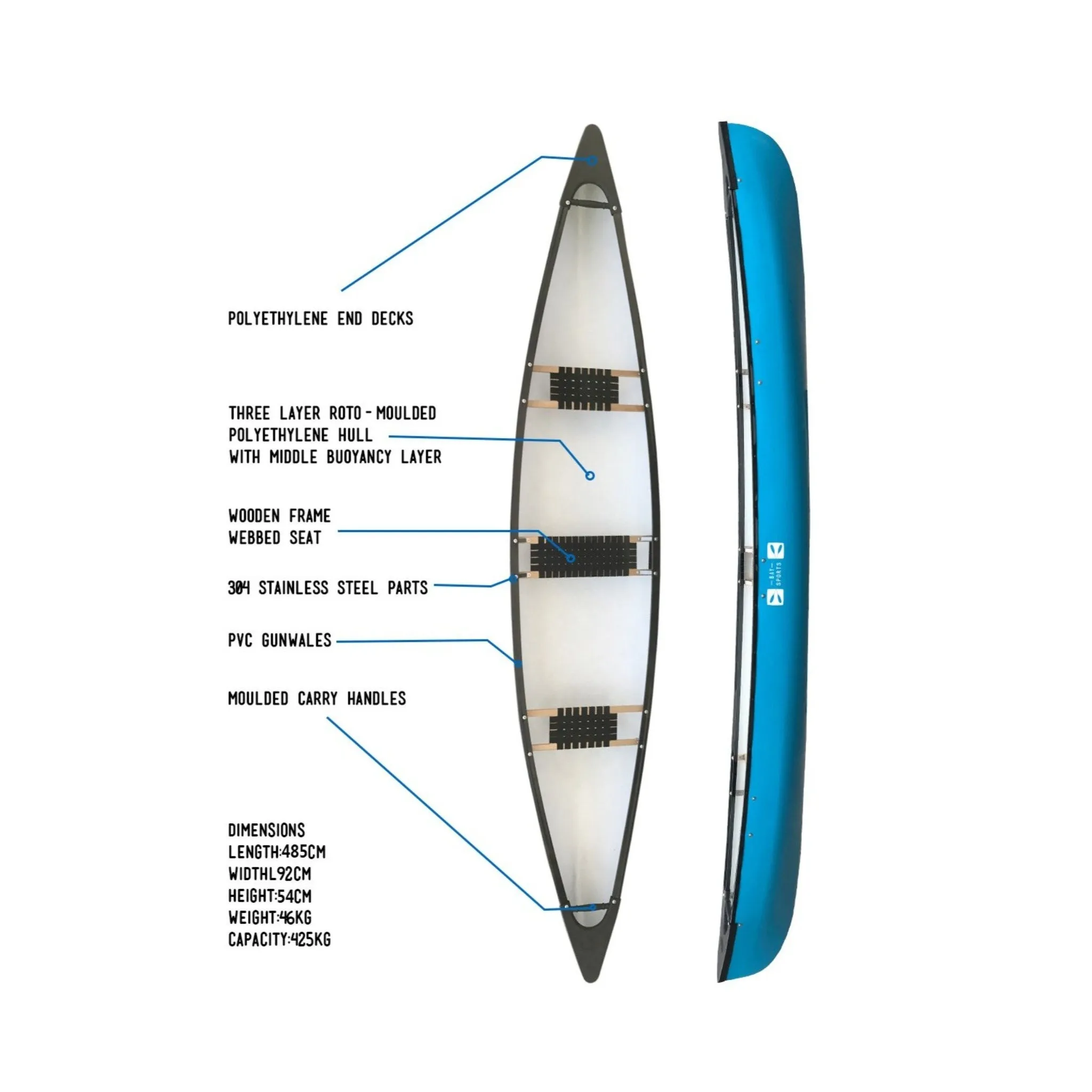 Escapade 300 - 4.85m 3-Person Canoe