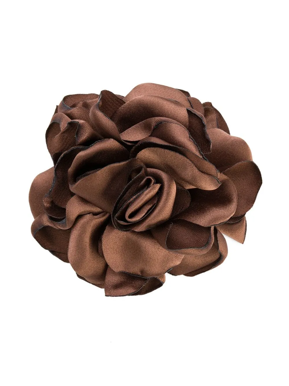 Eva Coffee Silk Flower Brooch