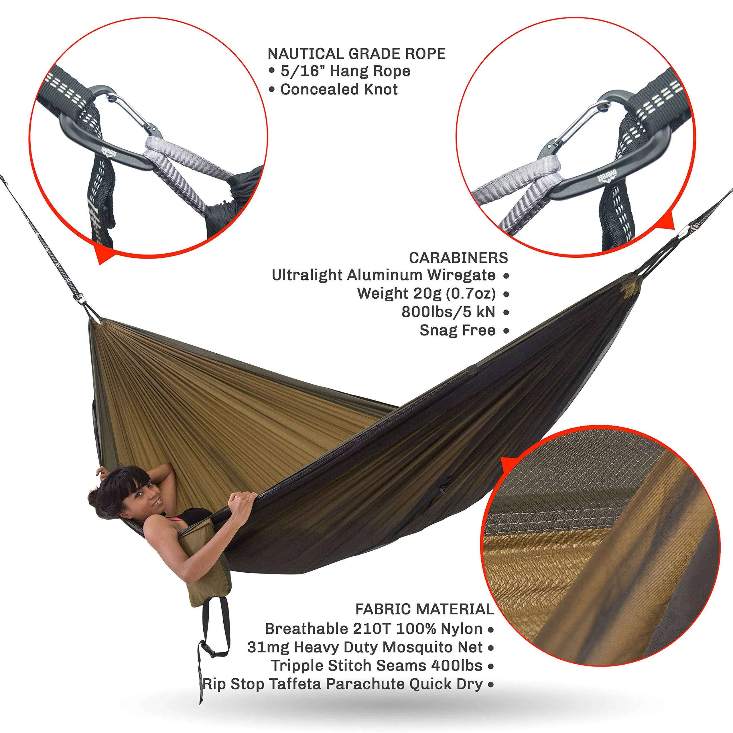 Everest Double Camping Hammock - everest active gear