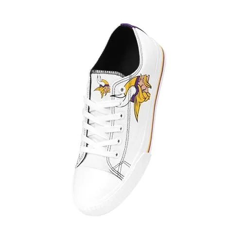 FOCO Minnesota Vikings NFL Womens Big Logo Low Top White Canvas Shoes - 8/L