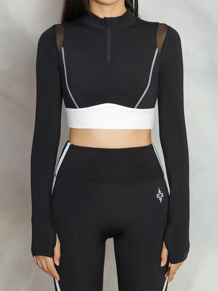 Front-Zip V-Neck Sports Bra