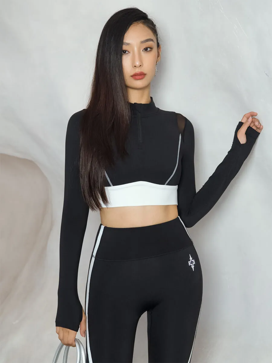 Front-Zip V-Neck Sports Bra