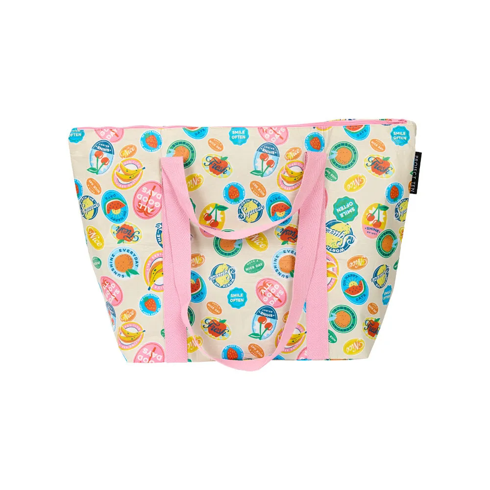 Fruit Stickers Zip Medium Tote