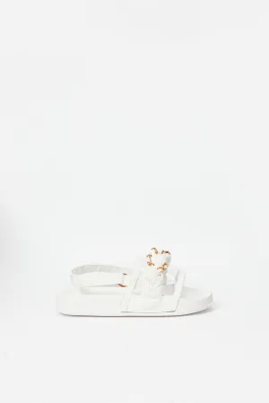 Girls White Chain Detail Slide