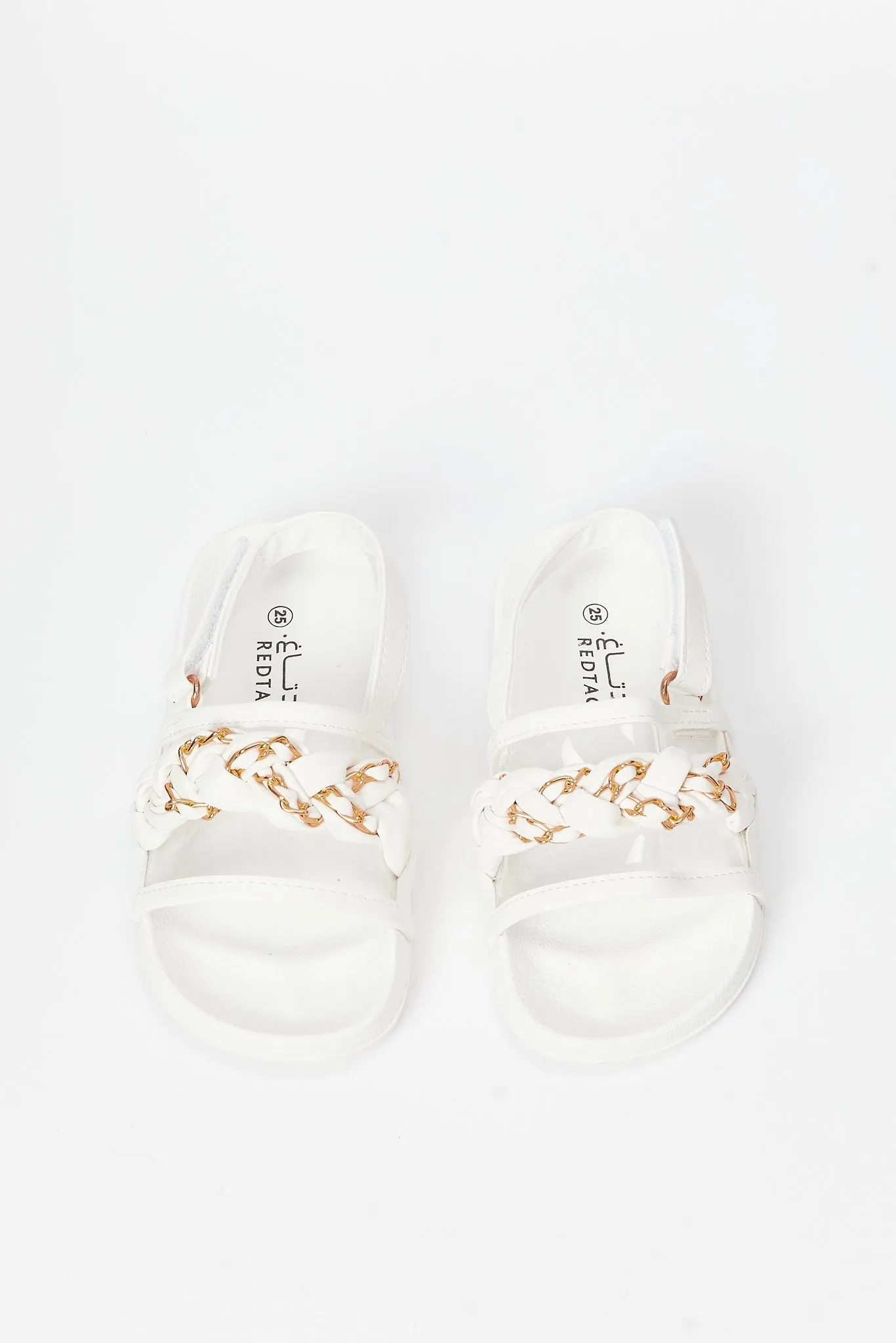 Girls White Chain Detail Slide