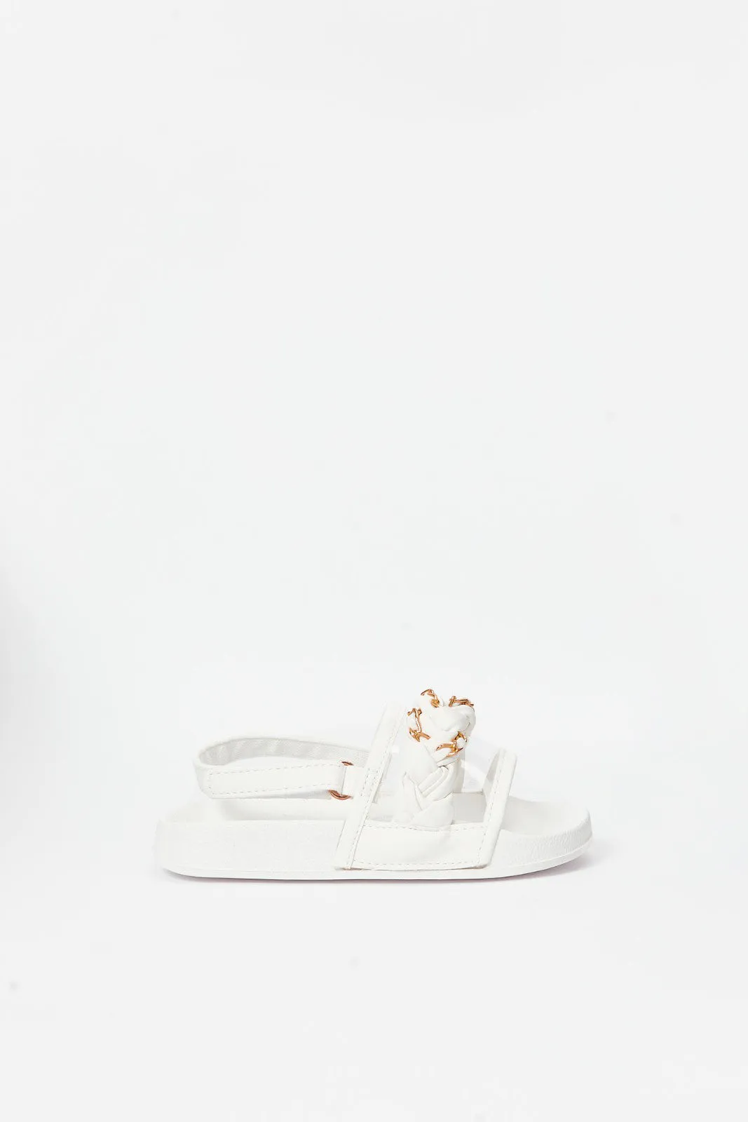 Girls White Chain Detail Slide