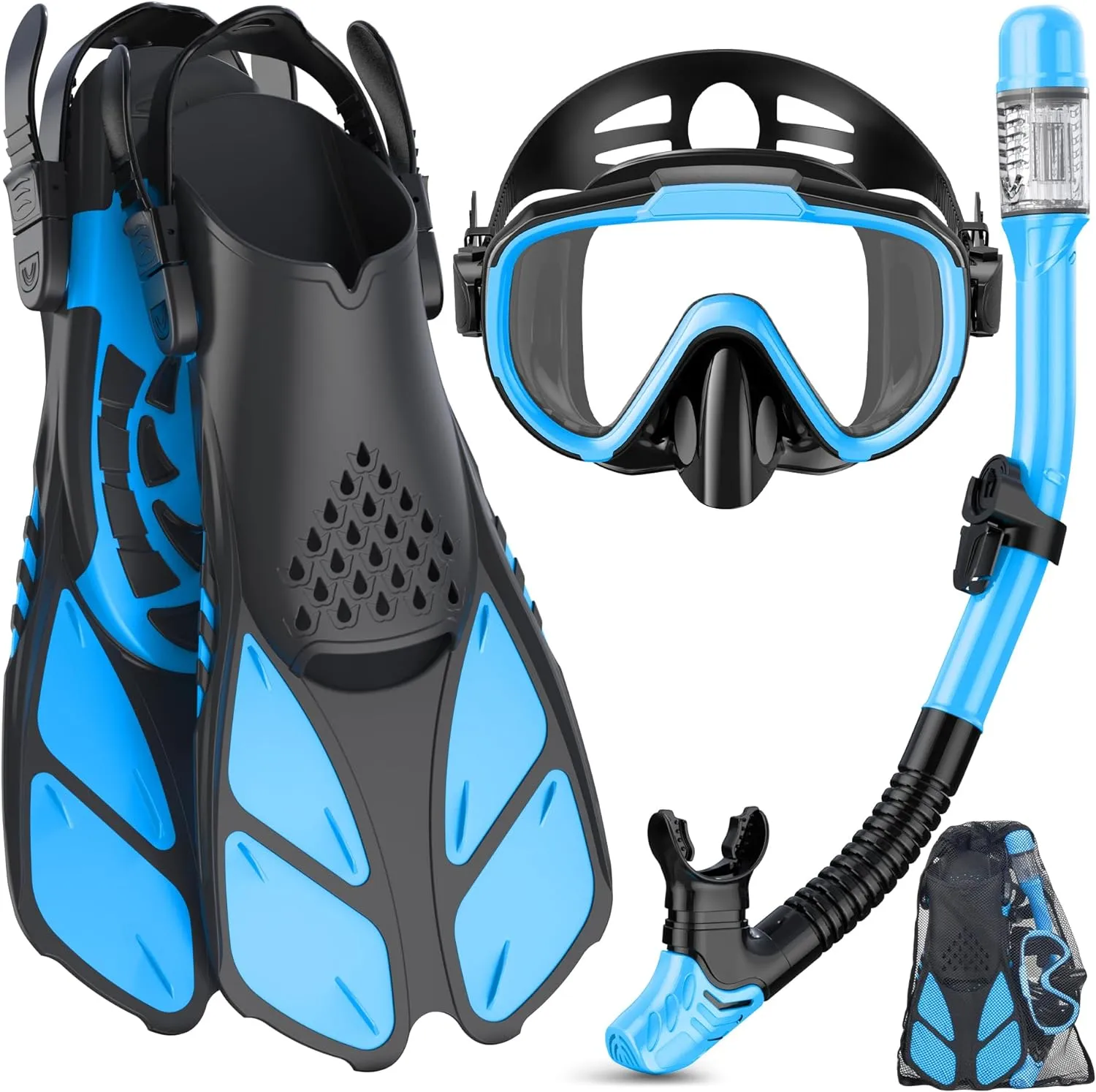 Greatever Snorkel Set Adults with Flippers, Diving Set with Snorkel Mask