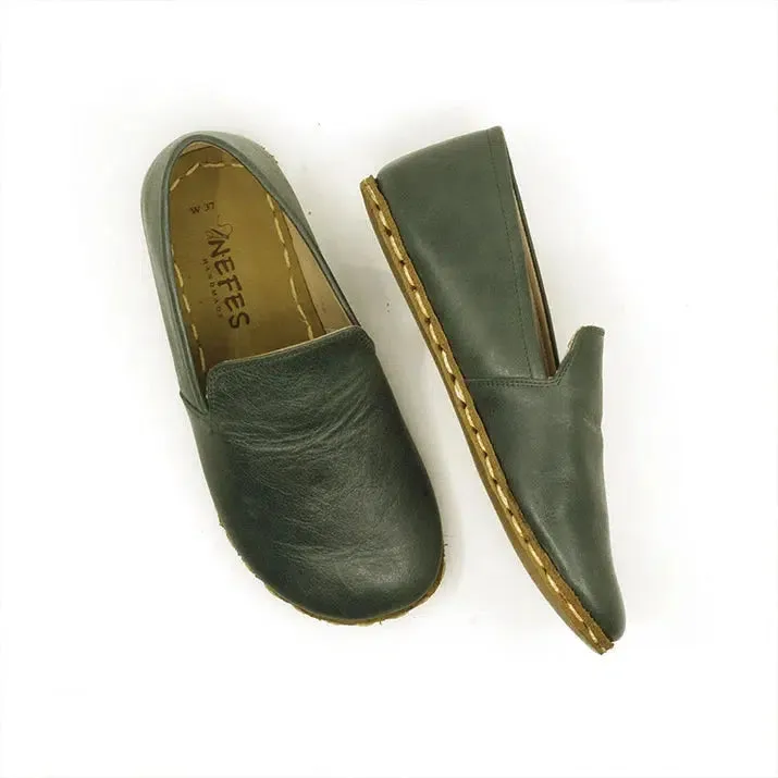 Handmade Leather Barefoot Shoes for Women - Toledo Green