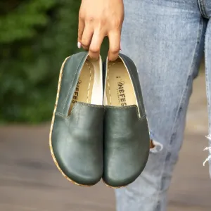 Handmade Leather Barefoot Shoes for Women - Toledo Green