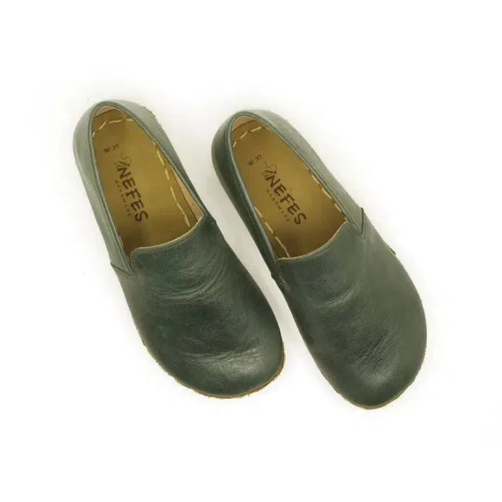 Handmade Leather Barefoot Shoes for Women - Toledo Green