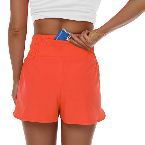 High waisted casual running shorts