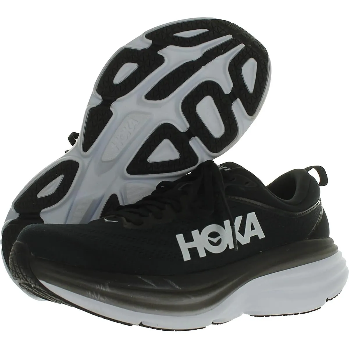 Hoka One One Womens Bondi 8 Mesh Running Athletic and Training Shoes