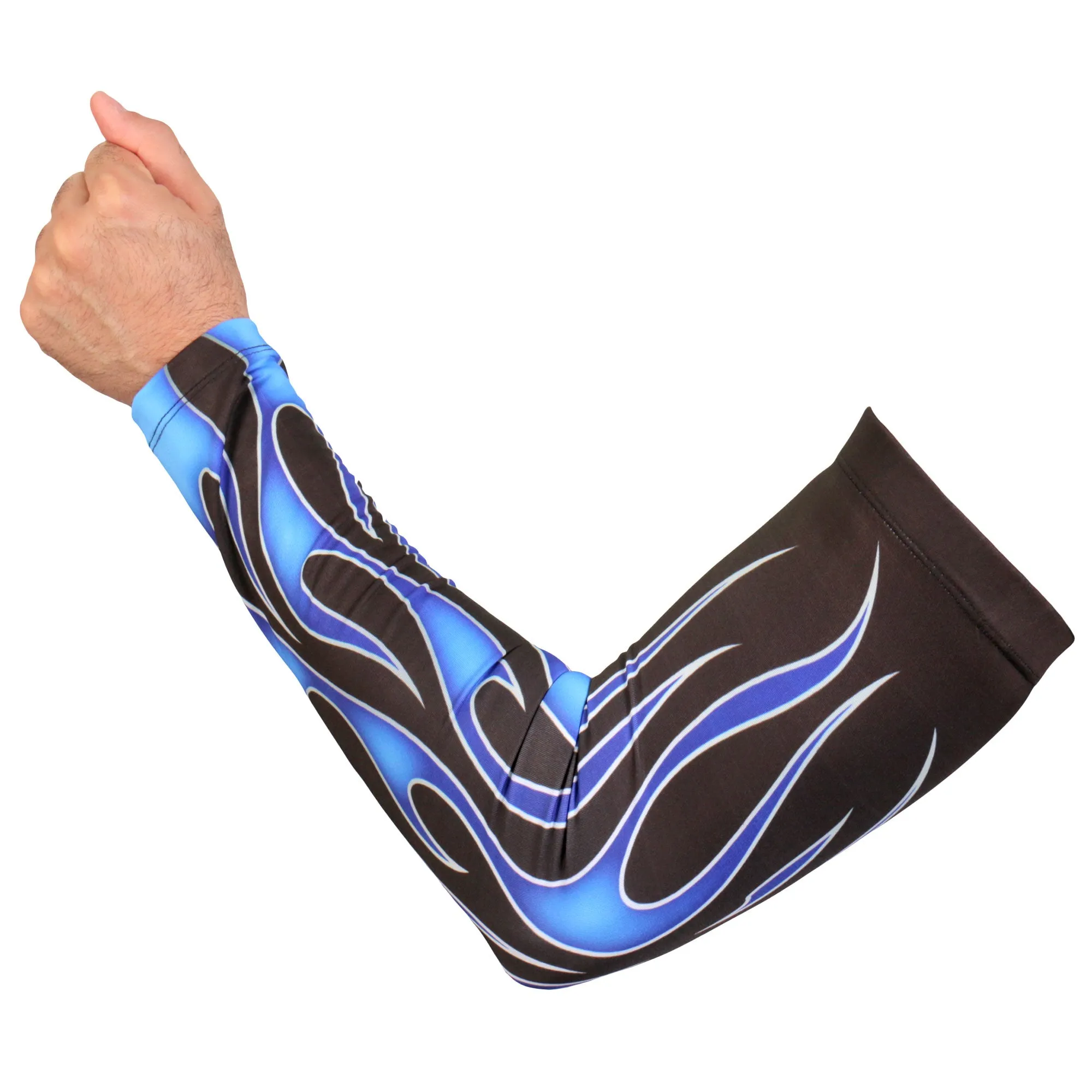 Hot Leathers ARM1005 Flames Blue Arm Sleeve